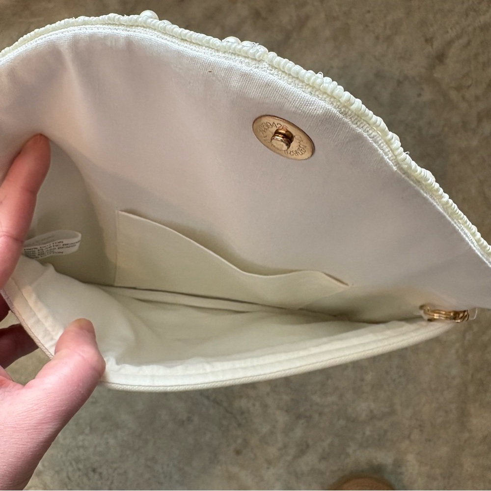 Francesca’s Clutch or Crossbody Bundle – White Beaded + Brown Cutout (Set of 2) - Picture 7 of 11